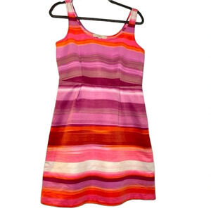 Loft watercolor striped pocket dress